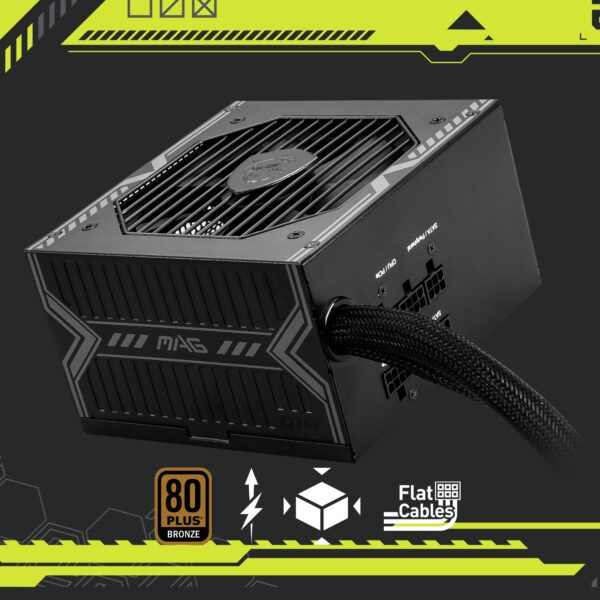 MSI MAG A750BE Gaming Power Supply - 80 Plus Bronze Certified 750W - Semi-Modular - Low Noise ATX PSU (Renewed) - Image 2