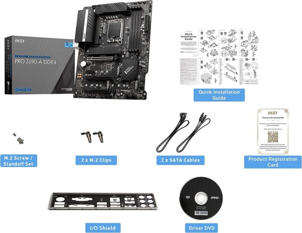 MSI PRO Z690-A DDR4 ProSeries Computer Gaming Motherboard (ATX, 12th Gen Intel Core, LGA 1700 Socket, DDR4, PCIe 4, CFX, M.2 Shield Frozr, HDMI, DisplayPort) Intel PC Motherboards (Renewed) - Image 7
