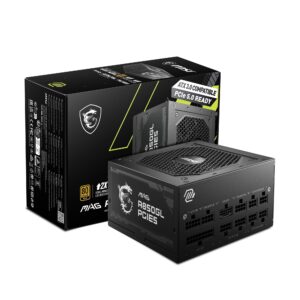 MSI MAG A850GL PCIE 5 & ATX 3.0 Gaming Power Supply - Full Modular - 80 Plus Gold Certified 850W - Compact Size - ATX PSU (Renewed)