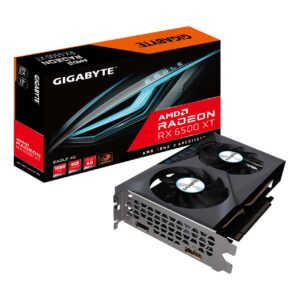 GIGABYTE Radeon RX 6500 XT Eagle 4G Graphics Card, WINDFORCE 2X Cooling System, 4GB 64-bit GDDR6, GV-R65XTEAGLE-4GD Video Card (Renewed)