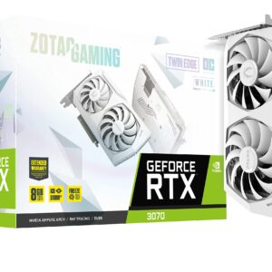 ZOTAC GAMING GeForce RTX 3070 Twin Edge OC White Edition LHR 8GB GDDR6 256-bit 14 Gbps PCIE 4.0 Gaming Graphics Card, IceStorm 2.0 Advanced Cooling, LED Logo Lighting, ZT-A30700J-10PLHR (Renewed)
