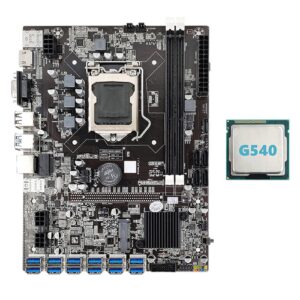 Nemeae B75 ETH Mining Motherboard 12 PCIE to USB with G540 CPU LGA1155 MSATA Support 2XDDR3 B75 USB BTC Motherboard