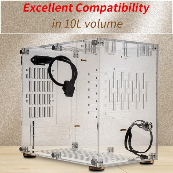 HUIOP Small Computer Case Plexiglass Shell Compact PC Case Desktop PC Case ITX Motherboard 210mm Graphics Card SFX Power Supply All-Round Heat Dissipation PC Chassis, White - Image 2