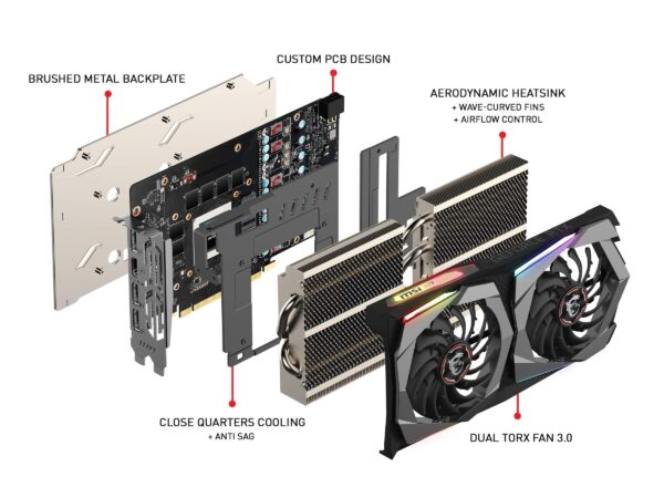 MSI GAMING GeForce RTX 2060 6GB GDRR6 192-bit HDMI/DP Ray Tracing Turing Architecture VR Ready Graphics Card (RTX 2060 GAMING Z 6G) (Renewed) - Image 6