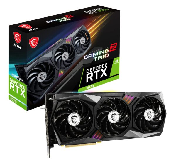 MSI Gaming GeForce RTX 3070 Gaming Z Trio 8G LHR 8GB GDRR6 Nvlink Torx Fan 4 RGB, High-Performance NVIDIA GPU Video card, Ampere Architecture Computer Graphics Cards, Ideal for PC Gaming (Renewed)