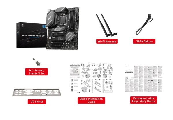MSI B760 Gaming Plus WiFi Gaming Motherboard (Supports 12th/13th Gen Intel Processors, LGA 1700, DDR5, PCIe 4.0, M.2, 2.5Gbps LAN, USB 3.2 Gen2, Wi-Fi 6E, ATX) (Renewed) - Image 7