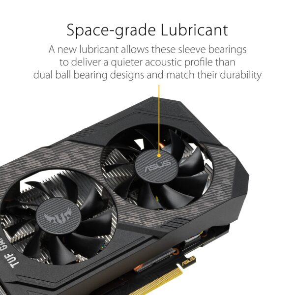 ASUS TUF Gaming NVIDIA GeForce GTX 1660 Ti EVO TOP Edition Graphics Card (PCIe 3.0, 6GB GDDR6, 14Gbps Memory, HDMI 2.0b, DisplayPort 1.4, Space-Grade Lubricant, Compact Design, GPU Tweak II) (Renewed) - Image 3