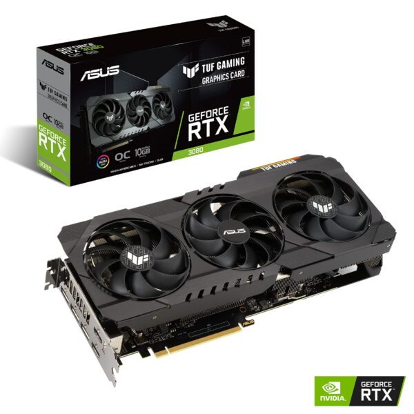 ASUS TUF Gaming NVIDIA GeForce RTX 3080 V2 OC Edition Graphics Card (PCIe 4.0, 10GB GDDR6X, LHR, HDMI 2.1, DisplayPort 1.4a, Dual Ball Bearings, Military-Grade Certification, GPU Tweak II) (Renewed) - Image 2