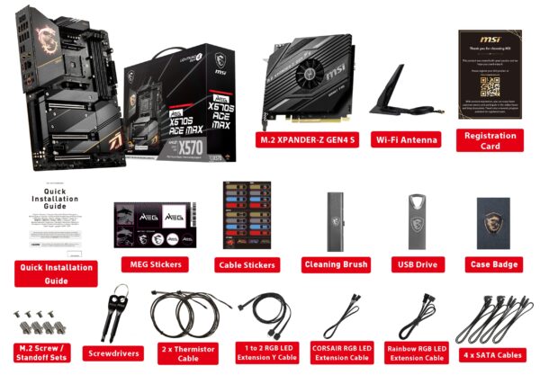 MSI MEG X570S ACE MAX Gaming Motherboard (ATX, AMD, Socket AM4. DDR4, PCIe 4, CFX, M.2 Slots, Wi-Fi 6E) (Renewed) - Image 6