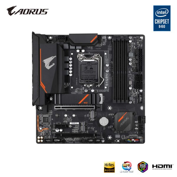 Gigabyte B460M AORUS PRO (LGA1200/Intel/B460/Micro ATX/Dual M.2/SATA 6Gb/s/USB 3.2 Gen 1/DDR4/Motherboard) (Renewed) - Image 2