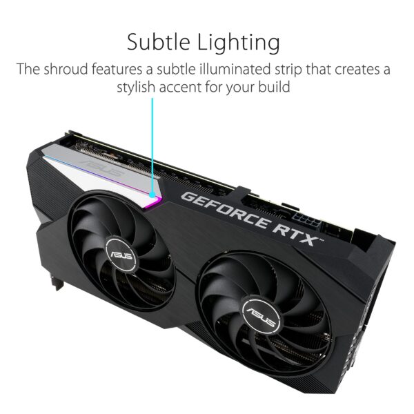 ASUS Dual NVIDIA GeForce RTX 3060 Ti V2 OC Edition Gaming Graphics Card (PCIe 4.0, 8GB GDDR6 Memory, LHR, HDMI 2.1, DisplayPort 1.4a, Axial-tech Fan Design, Dual BIOS, Protective Backplate) (Renewed) - Image 5