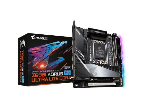 GIGABYTE Z690I AORUS Ultra LITE DDR4 (LGA 1700/ Intel Z690/ Mini-ITX/ DDR4/ Dual M.2/ PCIe 3.0/ USB 3.2 Gen2X2 Type-C/Intel WiFi 6 AX201/ Intel 2.5 GbE LAN/Gaming Motherboard) (Renewed)