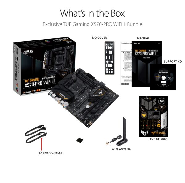 ASUS TUF Gaming X570-PRO WiFi II AMD AM4 (3rd Gen Ryzen) ATX Gaming Motherboard(PCIe 4.0,WiFi6E,2.5GbLAN,BIOS Flashback,Two-Way AI Noise Cancelation,Addressable Gen2RGB Header,Aura Sync) (Renewed) - Image 6