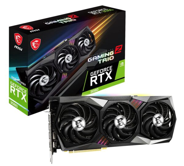 MSI Gaming GeForce RTX 3080 Gaming Z Trio 10G LHR 10GB GDRR6X 320-Bit HDMI/DP Nvlink Torx Fan 4 RGB Ampere Architecture Computer Gaming Graphics Card, NVIDIA GPU Video Cards for Gaming PC (Renewed)