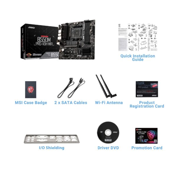 MSI AMD B550M PRO-VDH WiFi Socket AM4 Micro ATX DDR4-SDRAM Motherboard (Renewed) - Image 7