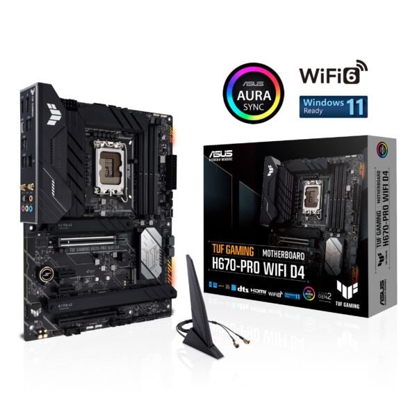ASUS TUF Gaming H670-PRO WiFi D4 LGA 1700(Intel 12th Gen) ATX Motherboard (PCIe 5.0, DDR4,14+1 DrMOS,4xM.2 Slots,WiFi 6,2.5 Gb LAN,Front USB 3.2 Gen 1 Type-C,USB 3.2 Gen 2x2 Type-C) (Renewed) - Image 6