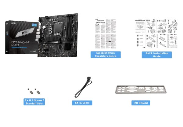 MSI PRO B760M-P DDR4 ProSeries Motherboard (Supports 12th/13th/14th Gen Intel Processors, LGA 1700, DDR4, PCIe 4.0, M.2, USB 3.2 Gen2, HDMI/DP, mATX) (Renewed) - Image 7