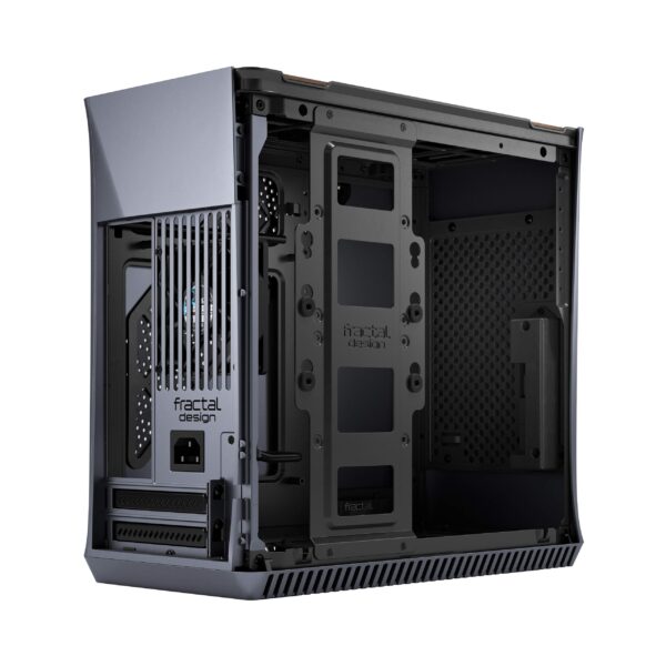 Fractal Design Era ITX Titanium Gray – Walnut Top Panel – Mini-ITX Computer Case – Small Form Factor – Water-Cooling Ready – USB Type-C - Aluminium - Image 9
