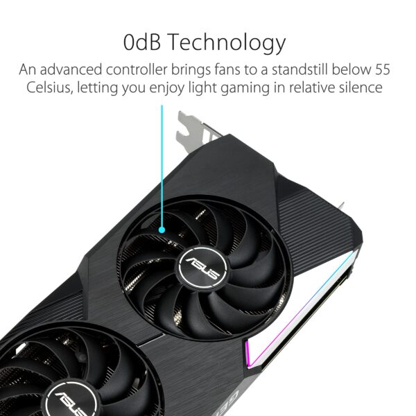 ASUS Dual NVIDIA GeForce RTX 3060 Ti V2 OC Edition Gaming Graphics Card (PCIe 4.0, 8GB GDDR6 Memory, LHR, HDMI 2.1, DisplayPort 1.4a, Axial-tech Fan Design, Dual BIOS, Protective Backplate) (Renewed) - Image 4