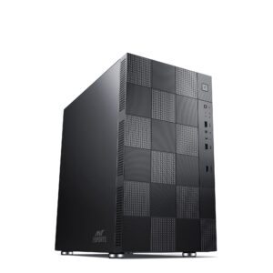 Ant Esports Elite 1000 PS Mid-Tower Computer Case/ Gaming Cabinet - Black | Supports M-ATX, ITX with Pre-Installed 1 x 120mm Black Rear Fan
