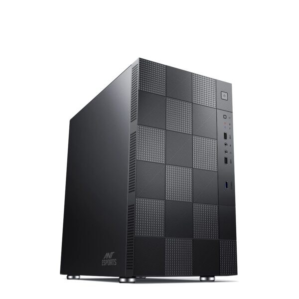 Ant Esports Elite 1000 PS Mid-Tower Computer Case/ Gaming Cabinet - Black | Supports M-ATX, ITX with Pre-Installed 1 x 120mm Black Rear Fan