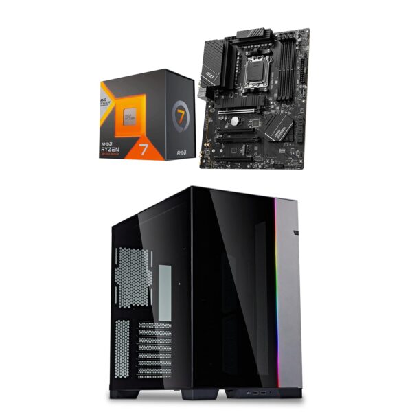 AMD Ryzen 7 7800X3D 8-Core16-Thread Desktop Processor + MSI PRO B650-P WiFi ProSeries Motherboard (AMD AM5, ATX, DDR5, PCIe 4.0) + LIAN LI O11 Dynamic EVO Desktop Computer Case Grey