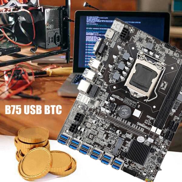 Nemeae B75 ETH Mining Motherboard 12 PCIE to USB with G540 CPU LGA1155 MSATA Support 2XDDR3 B75 USB BTC Motherboard - Image 4