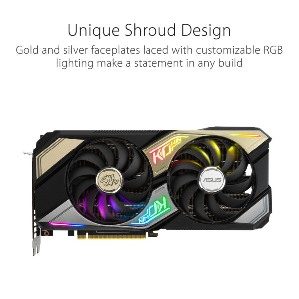 ASUS KO NVIDIA GeForce RTX 3060 Ti V2 OC Edition 8GB GDDR6 Gaming Graphics Card- PCIe 4.0, 8GB GDDR6 memory, LHR, HDMI 2.1, DisplayPort 1.4a, Axial-tech Fan Design, 0dB technology (Renewed) - Image 3