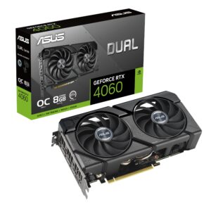 ASUS Dual GeForce RTX™ 4060 EVO OC Edition 8GB GDDR6 (PCIe 4.0, 8GB GDDR6, DLSS 3, HDMI 2.1a, DisplayPort 1.4a, Axial-tech Fan Design, 0dB Technology, Dual BIOS, Auto-Extreme Technology) (Renewed)