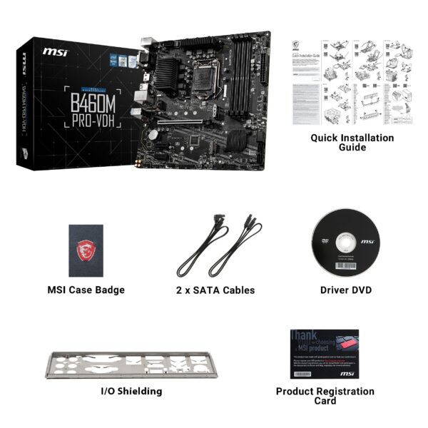 MSI B460M PRO-VDH mATX Motherboard (10th Gen Intel Core, LGA 1200 Socket, DDR4, Dual M.2 Slots, USB 3.2 Gen 1, Gigabit LAN, VGA/DVI-D/HDMI) (Renewed) - Image 6