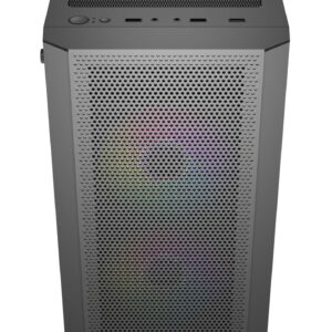 HellCrack HCS255 Black Midi PC Case, ATX, 6 x 120mm ARGB Fan Included, 1 x USB3.0 and 2 x USB2.0. Friendly Business, Office or Gaming Solution | Black, HCS255…