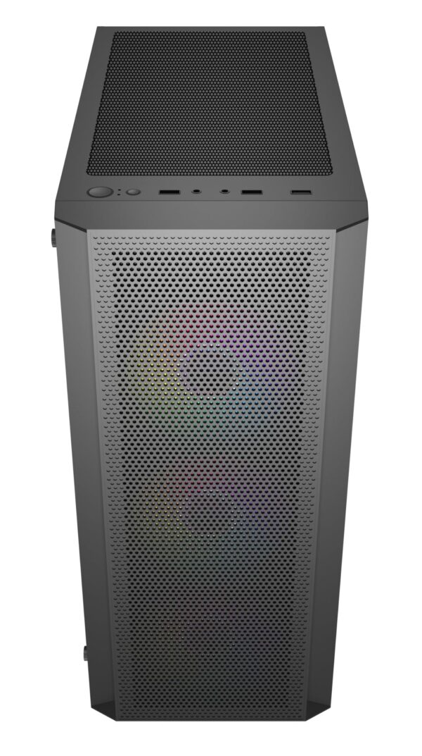 HellCrack HCS255 Black Midi PC Case, ATX, 6 x 120mm ARGB Fan Included, 1 x USB3.0 and 2 x USB2.0. Friendly Business, Office or Gaming Solution | Black, HCS255…