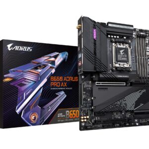 GIGABYTE B650 AORUS PRO AX (AM5/ LGA 1718/ AMD B650/ ATX/ 5-Year Warranty/ DDR5/ Quad M.2/ PCIe 5.0/ USB 3.2 Gen2X2 Type-C/WiFi 6E/ Intel 2.5GbE LAN/Q-Flash Plus/EZ-Latch/Gaming Motherboard) (Renewed)