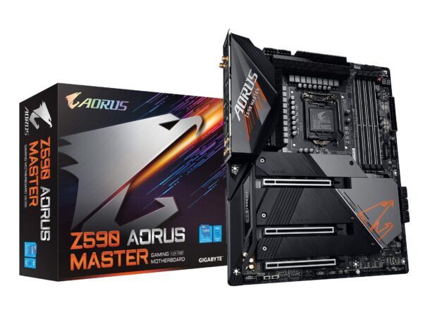 GIGABYTE Z590 AORUS Master (LGA 1200/Intel Z590/ATX/Triple M.2/PCIe 4.0/USB 3.2 Gen2X2 Type-C/Intel WiFi 6E/AQUANTIA 10GbE LAN/Gaming Motherboard) (Renewed)