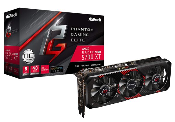 ASROCK Radeon RX 5700 XT Phantom Gaming Elite Graphics cardsRX5700XT PG E (Renewed)