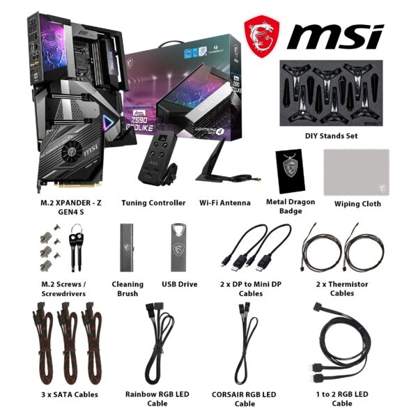MSI MEG Z590 GODLIKE Gaming Motherboard (E-ATX, 11th/10th Gen Intel Core, LGA 1200 Socket, DDR4, PCIe 4, SLI/CFX, M.2 Slots, Thunderbolt, Wi-Fi 6E, Mystic Light RGB) (Renewed) - Image 6
