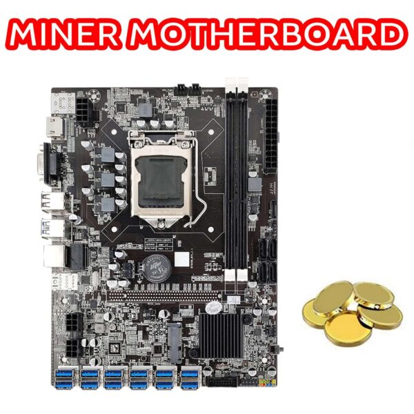 Nemeae B75 ETH Mining Motherboard 12 PCIE to USB with G540 CPU LGA1155 MSATA Support 2XDDR3 B75 USB BTC Motherboard - Image 2