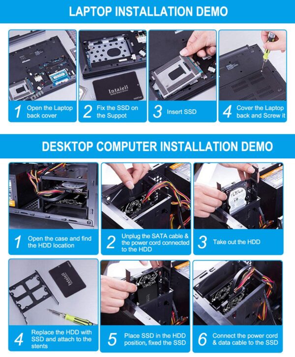 256GB SSD- SATA III 6Gb/s 2.5 Inch 3D NAND Flash Internal Solid State Drive for Gaming Computer, Notebook, PC (256GB) - Image 6