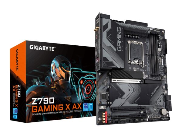 GIGABYTE Z790 Gaming X AX (LGA 1700/ Intel/ Z790/ ATX/ DDR5/ M.2/ PCIe 5.0/ USB 3.2 Gen2X2 Type-C/Intel Wi-Fi 6E/ 2.5GbE LAN/Q-Flash Plus/EZ-Latch Plus/Gaming Motherboard) (Renewed)