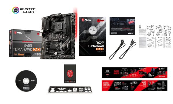 MSI B450 Tomahawk MAX II Gaming Motherboard (AMD Ryzen 3000 3rd gen ryzen AM4, DDR4, M.2, USB 3.2 Gen 1, HDMI, ATX) (Renewed) - Image 7