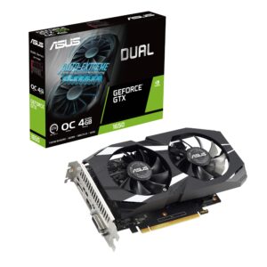 ASUS Dual GeForce® GTX 1650 V2 OC Edition 4GB GDDR6 (PCIE 3.0, 4GB GDDR6 memory, HDMI 2.0b, DisplayPort 1.4a, DVI-D, IP5X Dust Resistant, Auto-Extreme) (Renewed)