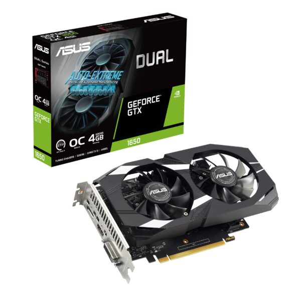 ASUS Dual GeForce® GTX 1650 V2 OC Edition 4GB GDDR6 (PCIE 3.0, 4GB GDDR6 memory, HDMI 2.0b, DisplayPort 1.4a, DVI-D, IP5X Dust Resistant, Auto-Extreme) (Renewed)