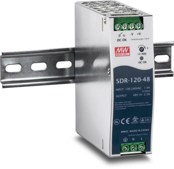 TRENDnet 120 W Single Output Industrial DIN-Rail Power Supply, Extreme -25 to 70 °C (-13 to 158 °F) Operating Temp, TI-S12048 (Renewed) - Image 2
