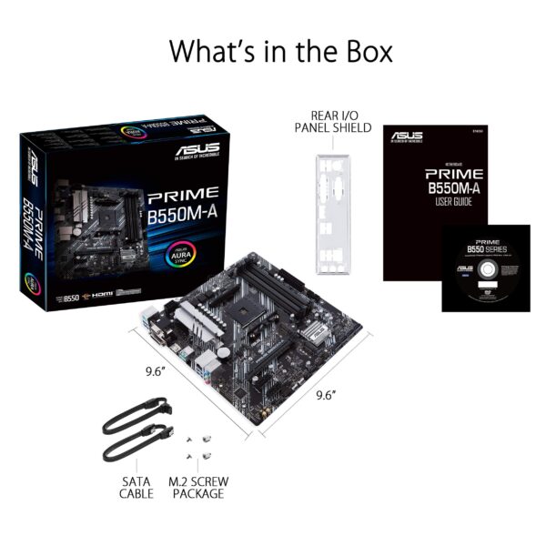 ASUS Prime B550M-A WiFi II AMD AM4 (3rd Gen Ryzen™) Micro ATX Motherboard (PCIe 4.0, WiFi 6, ECC Memory, 1Gb LAN, HDMI 2.1/D-Sub, 4K@60HZ, Addressable Gen 2 RGB Header and Aura Sync) (Renewed) - Image 6