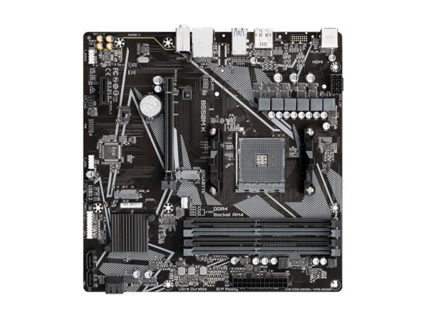 GIGABYTE B550M K (AM4/ AMD/ B550/ Micro-ATX/Dual M.2/ SATA 6Gb/s/USB 3.2 Gen 1/ Realtek GbE LAN/PCIe 4.0/ Motherboard) (Renewed) - Image 4