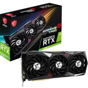 MSI Gaming GeForce RTX 3080 Ti Gaming X Trio 12G Computer Gaming Graphics Card 12GB GDRR6X 320-Bit HDMI/DP Nvlink Torx Fan 3 Ampere Architecture OC, NVIDIA GPU Video Cards for Gaming PC (Renewed)