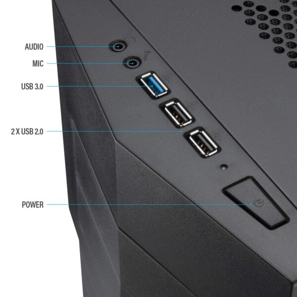 Rosewill TYRFING ATX Mid Tower Gaming PC Computer Case with 2 Pre-Installed 120mm Fans, 400mm Graphics Card and 360mm AIO Liquid Cooler Support, Bottom Mount PSU and HDD/SSD - Image 6