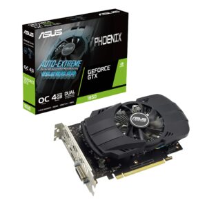 ASUS Phoenix NVIDIA GeForce GTX 1650 OC Edition Gaming Graphics Card (PCIe 3.0, 4GB GDDR6 Memory, HDMI 2.0, DisplayPort 1.4a, DVI-D, Dual Ball Fan Bearings, Auto-Extreme) (Renewed)