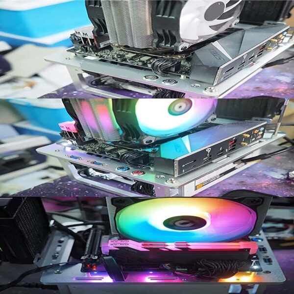 SKANKA Htpc Water Cooling Test Stand Open ATX Computer Frame - Aluminum Housing Bare Metal External Lock DIY Computer Stand Support Graphics Card - Image 5