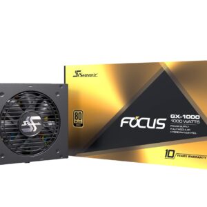 Seasonic FOCUS Plus 1000 Gold SSR-1000FX 1000W 80+ Gold ATX12V & EPS12V Full Modular 120mm FDB Fan Compact 140 mm Size Power Supply